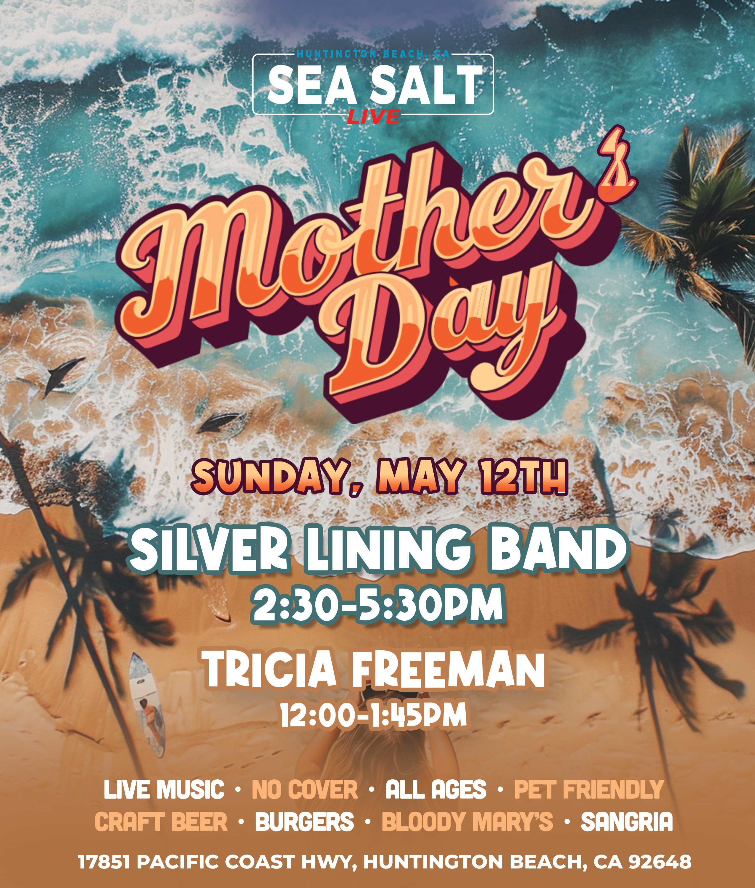 MOTHERS DAY - Tricia Freeman 12-1:45pm | Silver Lining 2:30-5:30pm